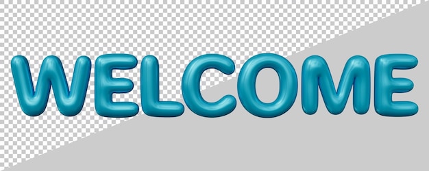 Welcome text design with 3d modern effect style