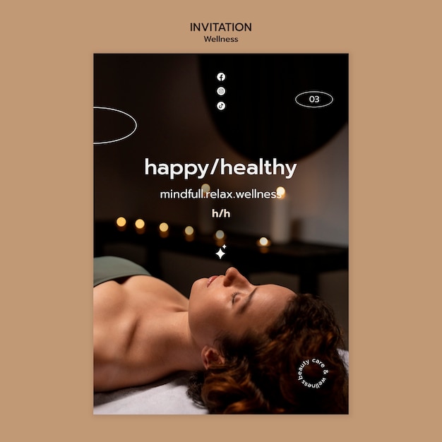 Wellness concept invitation template