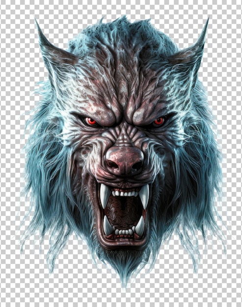 Werewolf Head Isolated on Transparent Background