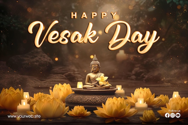 wesak day poster template design