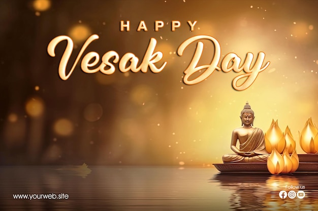 wesak day poster template design