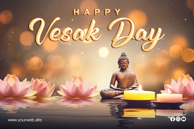 wesak day poster template design