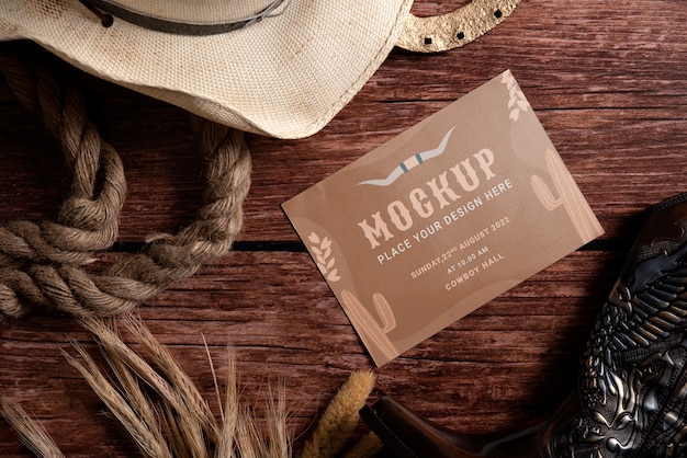 Western invitation mockup