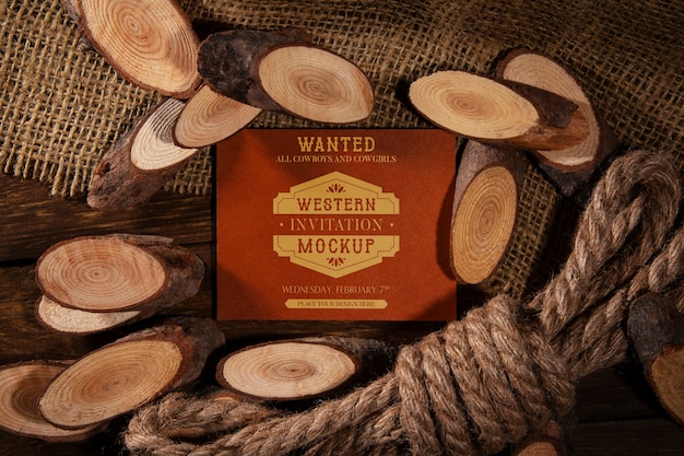 Western invitation mockup