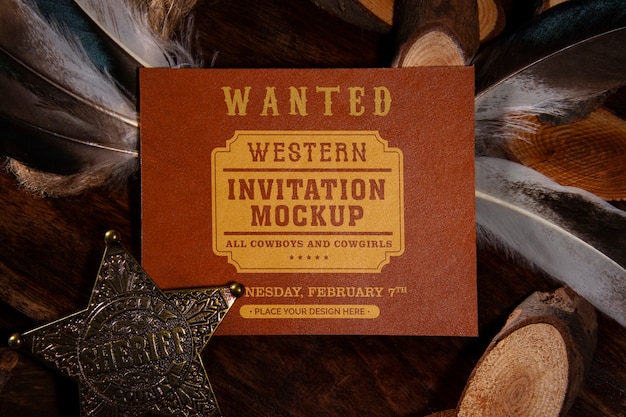 Western invitation mockup