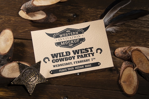 Western invitation mockup