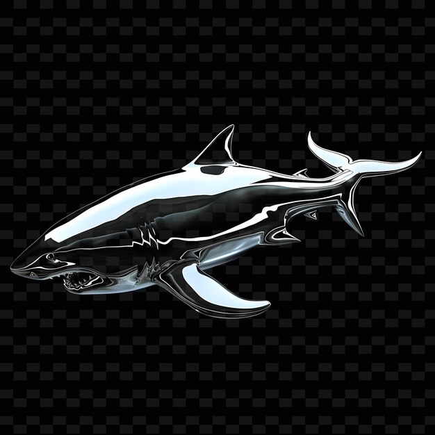 PSD a whale shark with a black background and a white design on the back