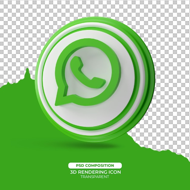 whatsapp 3d render icon sign