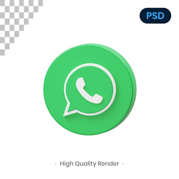 Whatsapp 3D Render Illustration Premium Psd