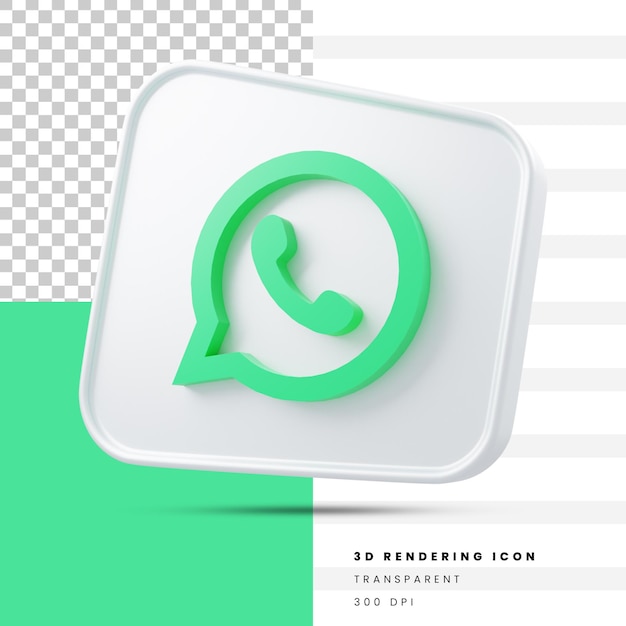 Whatsapp 3d rendering icon 