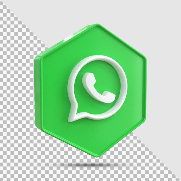 WhatsApp 3d Social Media icon Colorful glossy 3d icon concept 3d rendering for composition