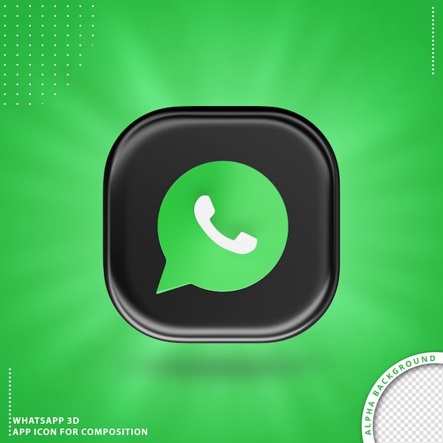 WHATSAPP APLICATION ICON FOR COMPOSITION  BLACK