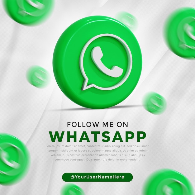 WhatsApp glossy logo and social media icons Story