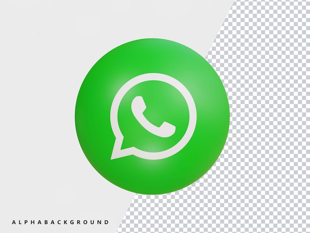 Whatsapp icon 3d rendering transparent