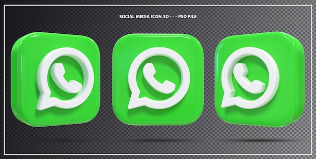 Whatsapp Icon set 3d element