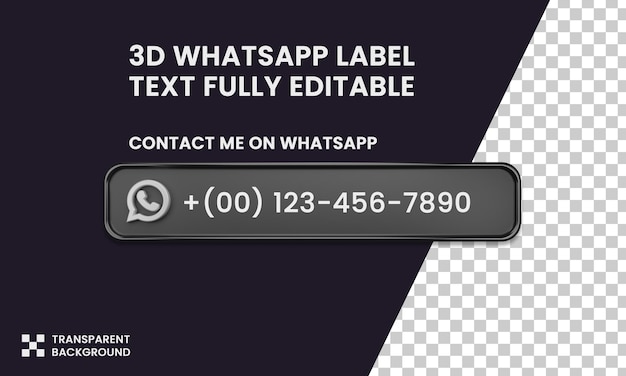 Whatsapp label contact template 3d