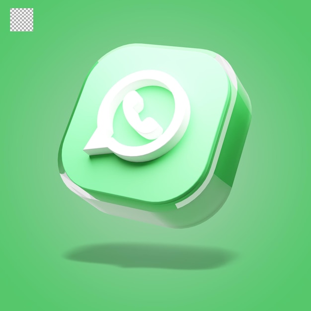 Whatsapp logo 3d rendering isolated