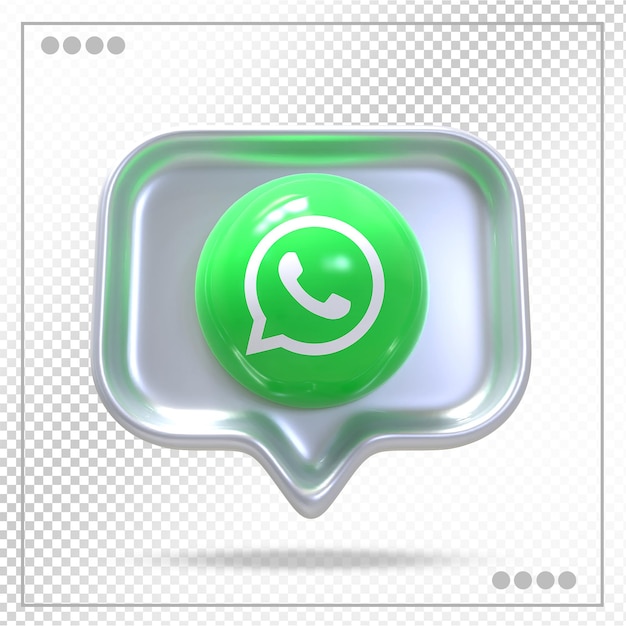 Whatsapp logo 3d with silver styles