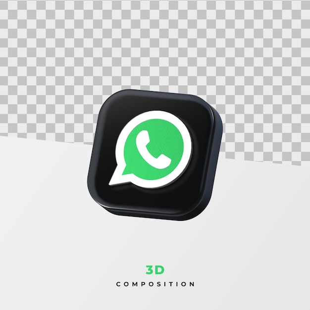 Whatsapp logo application 3d rendering