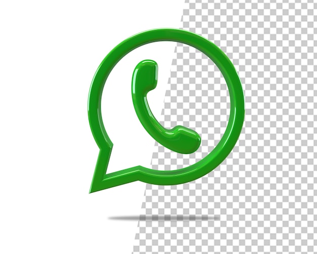 Whatsapp logo icon 3d render 
