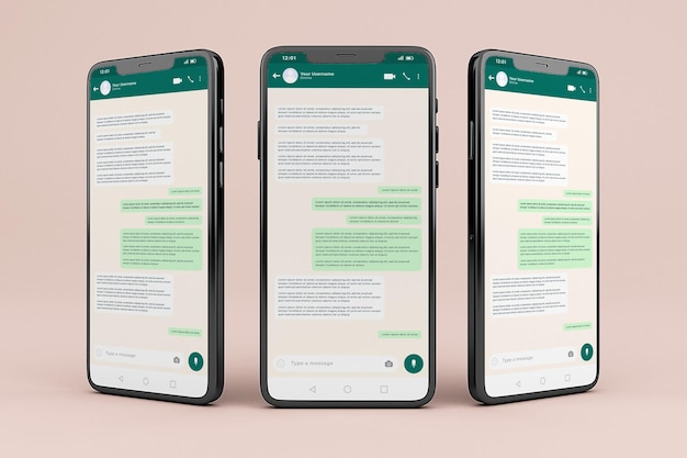 PSD whatsapp mobile interface mockup template