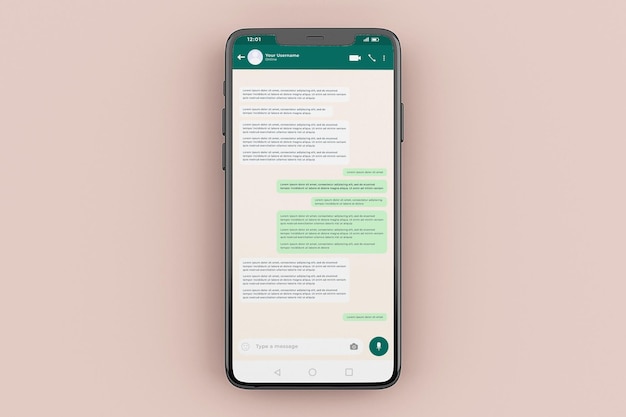 PSD whatsapp mobile interface mockup template