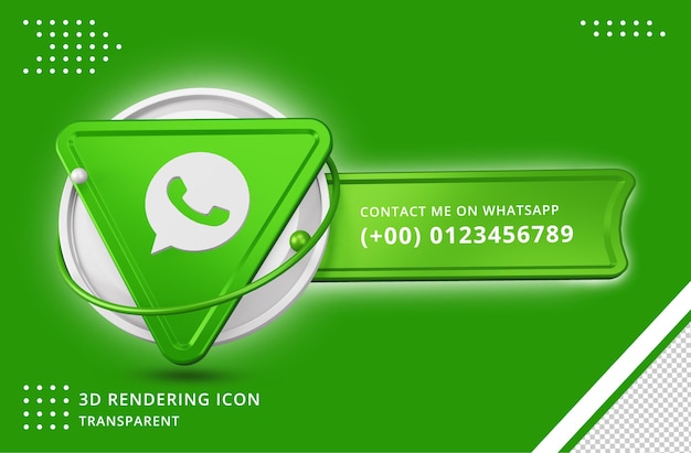 Whatsapp Profile icon in 3d rendering 