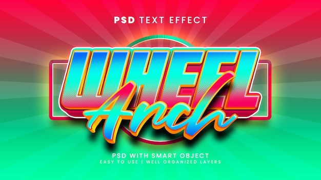 Wheel arch editable text effect 3d racer and fast font style