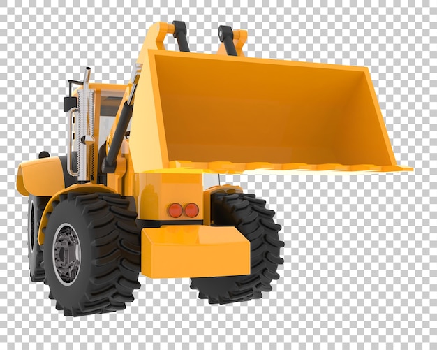 Wheel loader isolated on transparent background 3d rendering illustration