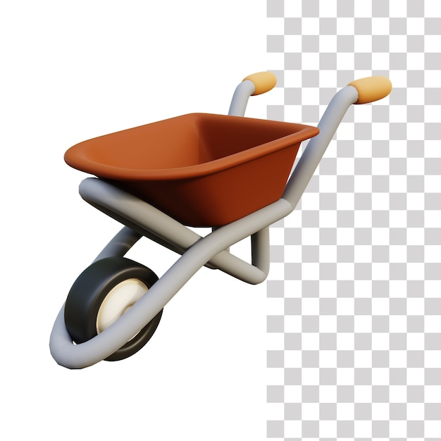 Wheelbarrow 3d icon