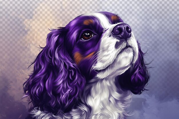 PSD whimsical cavalier king charles spaniel in fantasy setting