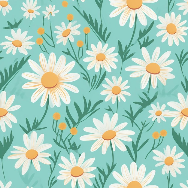 PSD whimsical_daisy_repeat_pattern_pastel_colour