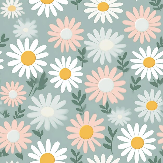 PSD whimsical_daisy_repeat_pattern_pastel_colour