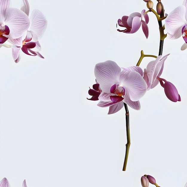 Whimsical orchid pattern enchants the eye Seamless pattern