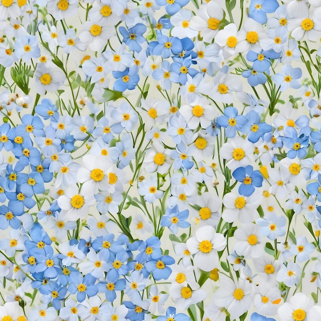 Whimsical wildflowers bloom in seamless glory Seamless pattern