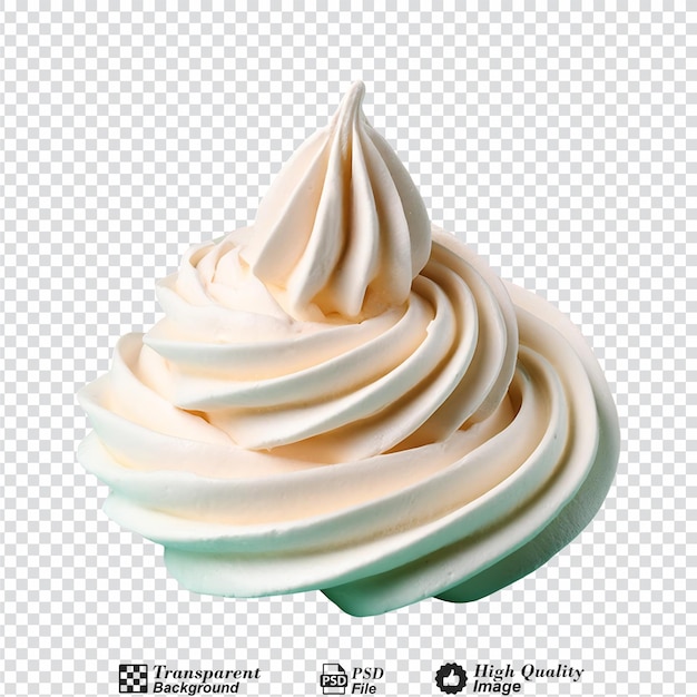 Whipped cream isolated on transparent background