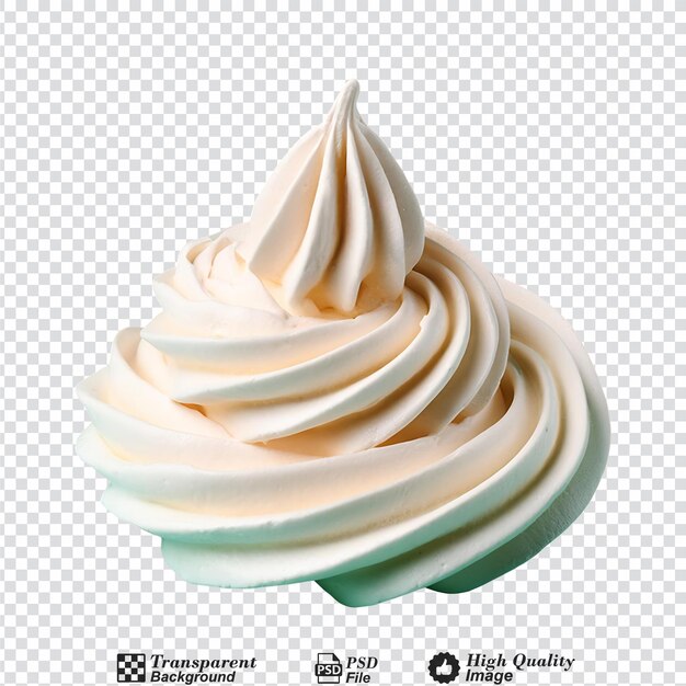 PSD whipped cream isolated on transparent background