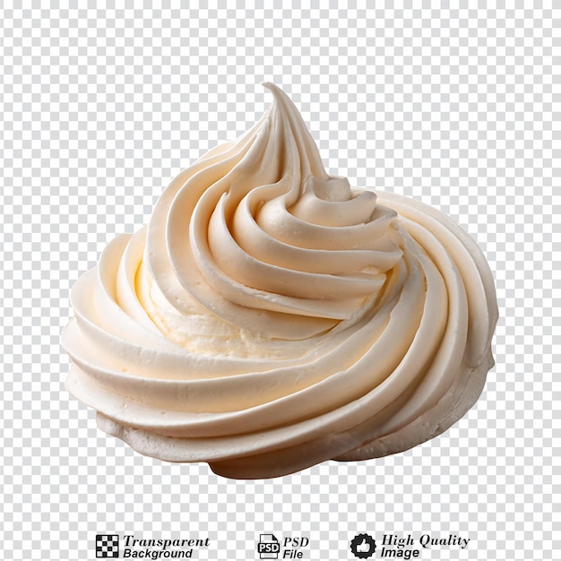 PSD whipped cream isolated on transparent background