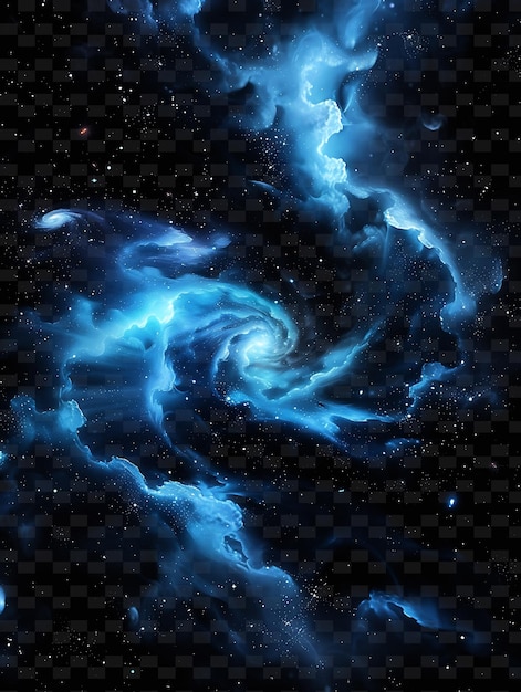 Whirling Galaxy Cloud With Swirling Galaxies and Shimmering Neon Color Shape Decor CollectionS