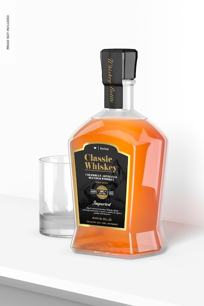 Whiskey Bottle Mockup, Right View