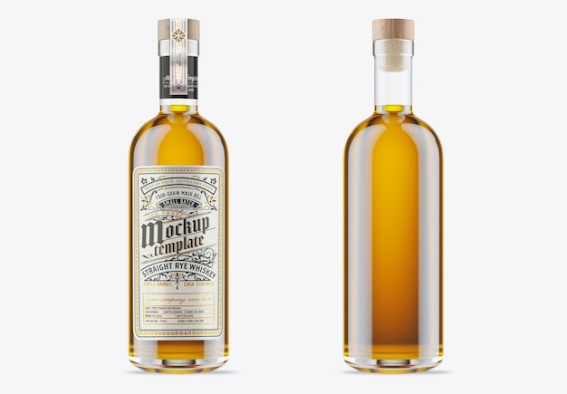 Whiskey Glass Bottle Mockup