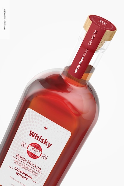 Whisky Bottle Mockup, Close-Up