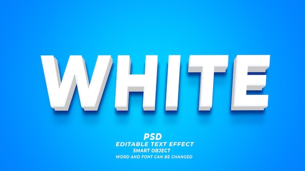 White 3d Editable Text Effect Photoshop PSD Template