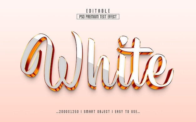 White 3D Editable text effect style template