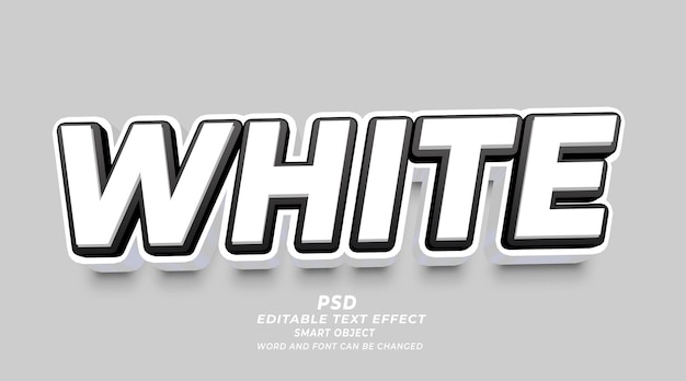 White 3d editable text PSD photoshop template