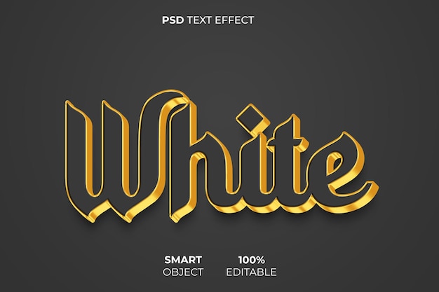 White 3d text effect