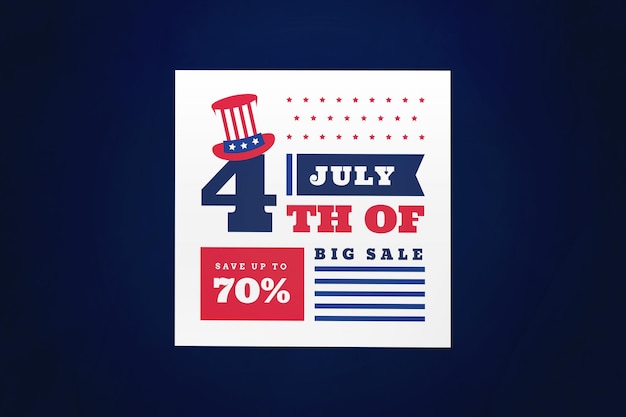 White 4th of July Big Sale Instagram Post 03