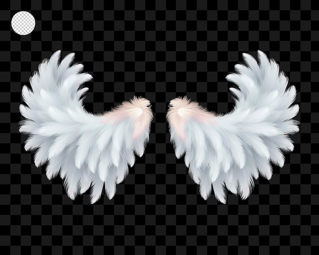 White angel wings isolated on transparent background PNG