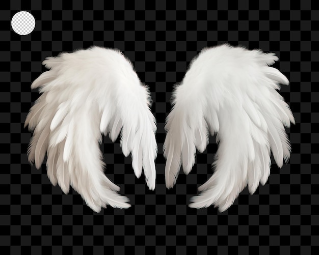 White angel wings isolated on transparent background PNG