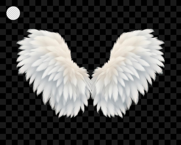 White angel wings isolated on transparent background PNG